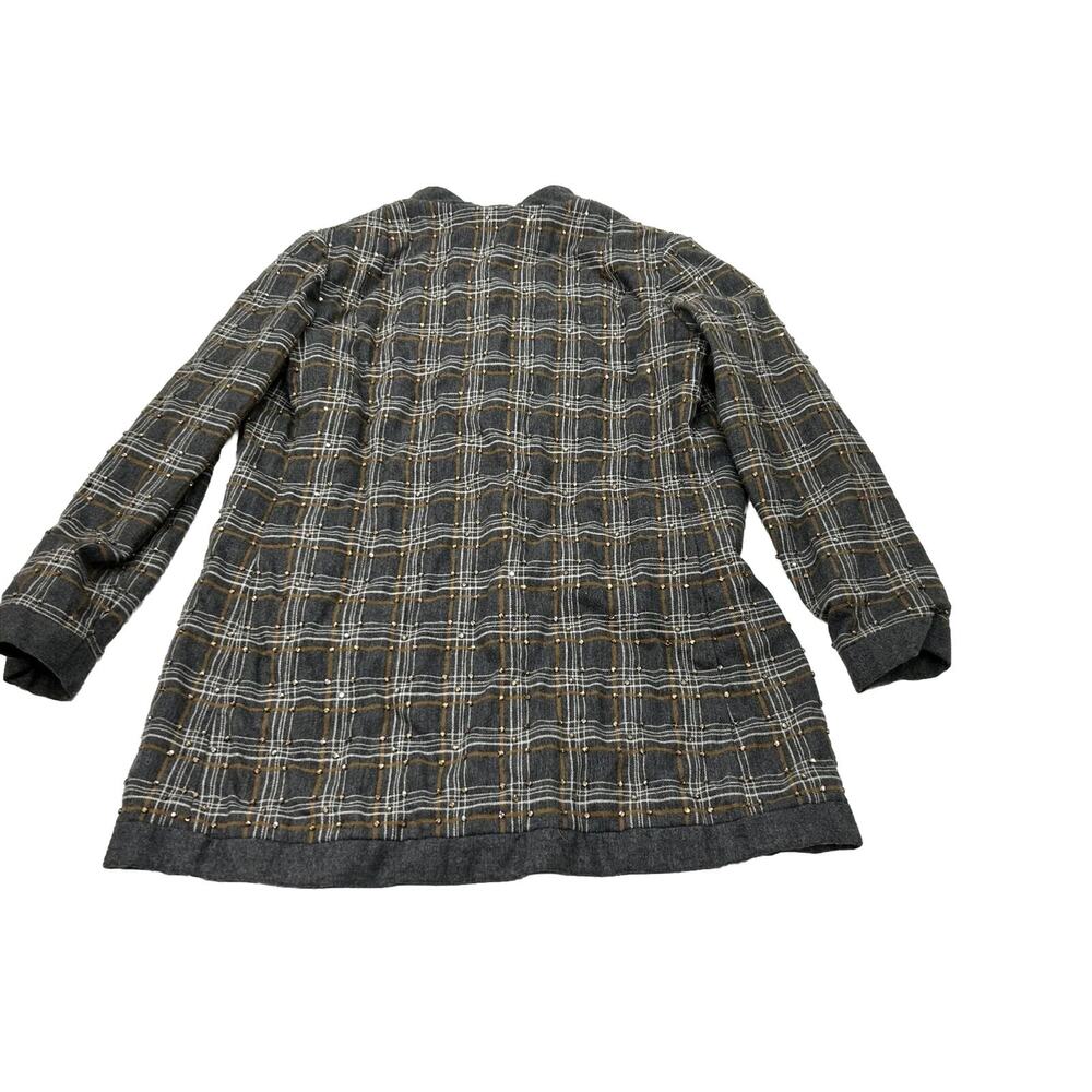 Vintage Elinor Simmons Malcolm Starr Womens Size 14 Gray Sequin Coat Lagenlook - Picture 2 of 13